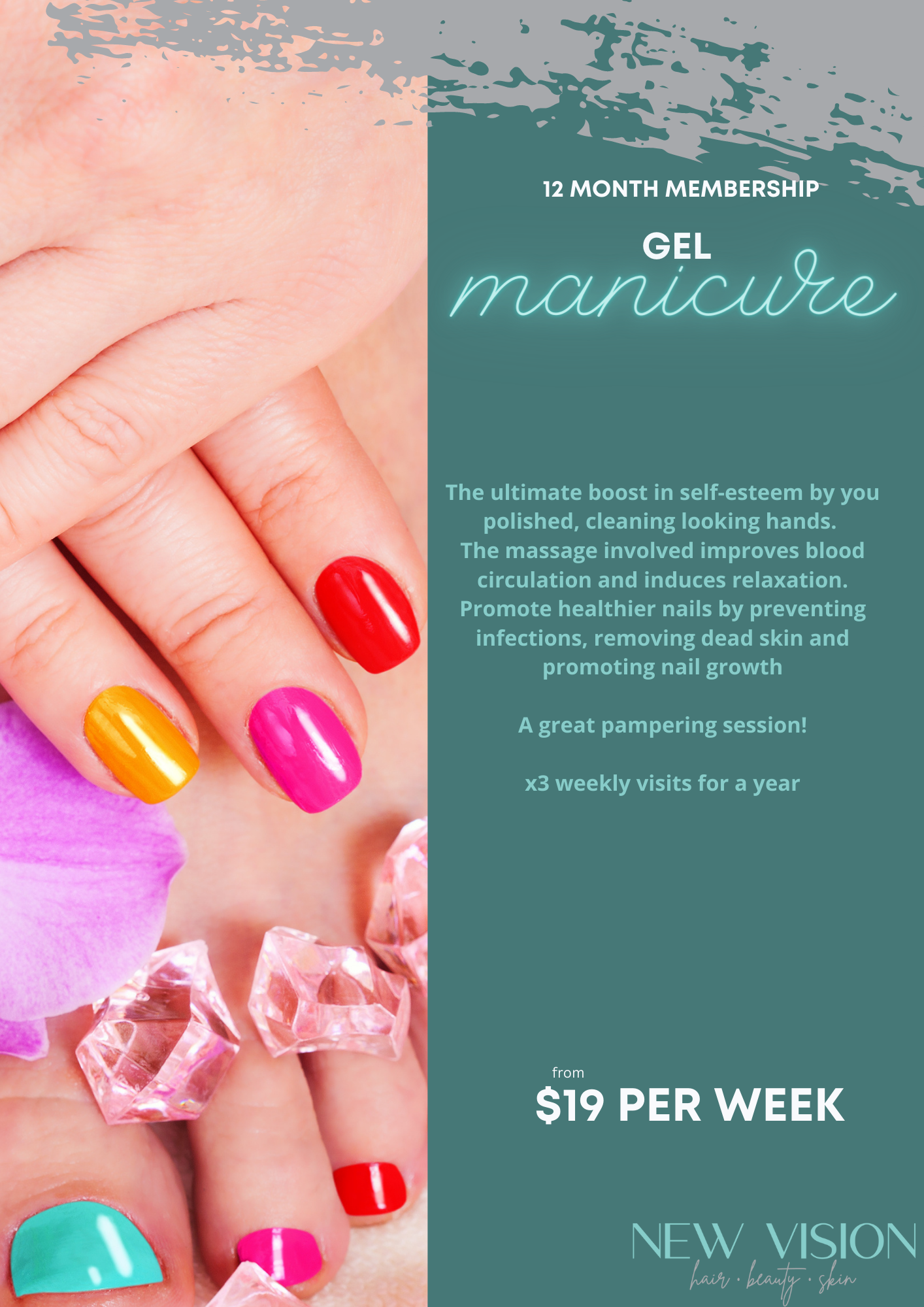 Image: Gel Manicure Membership from $19 per week